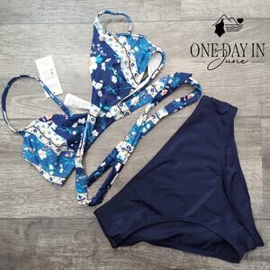 Cupshe Cross Front Wrap Bikini Swimsuit Size S